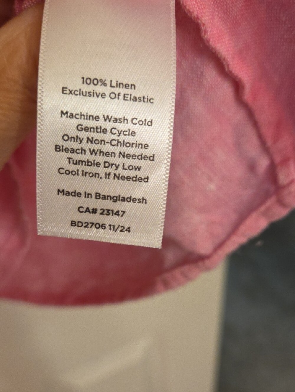 Talbots Medium Pink Linen Peasant Blouse - Picture 5 of 5